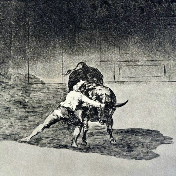 MARTINCHO USES BANDERILLAS Original Antique Vintage Fine Art GOYA Spain Print - Picture 4 of 7